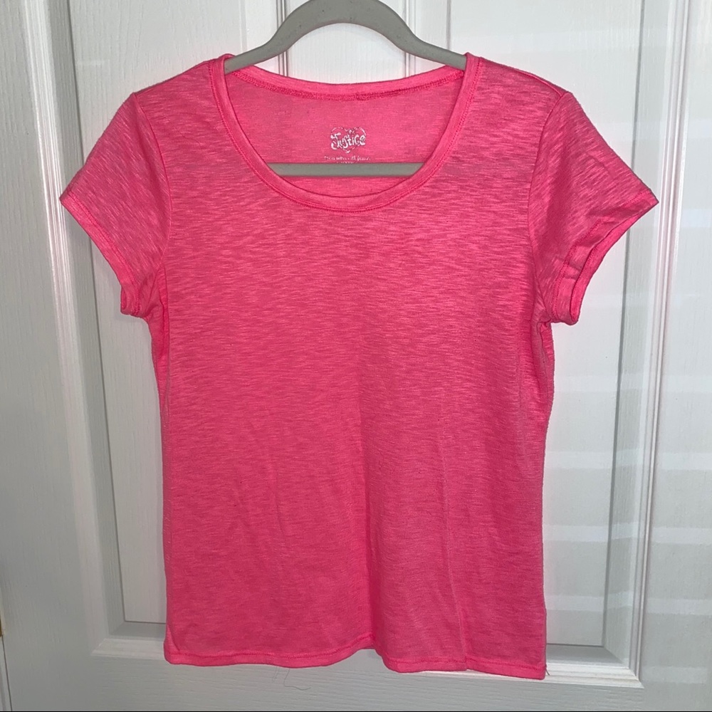 Justice Neon Pink Solid Tee